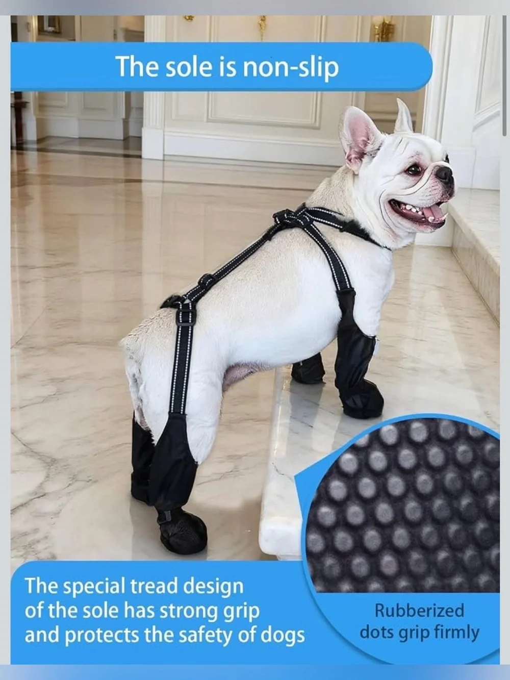 Waterproof Dog Boots for Small & Large Dogs, Stay-On Paw Protectors Dog Booties